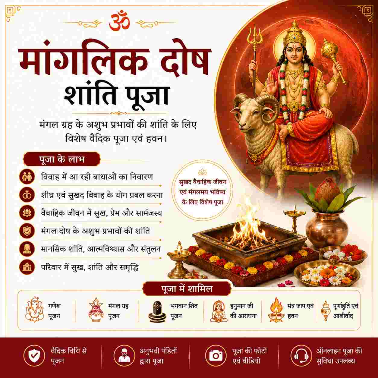 मंगल दोष शांति पूजा (Manglik Dosh Shanti Puja) 1 मंगल दोष शांति पूजा (Manglik Dosh Shanti Puja)