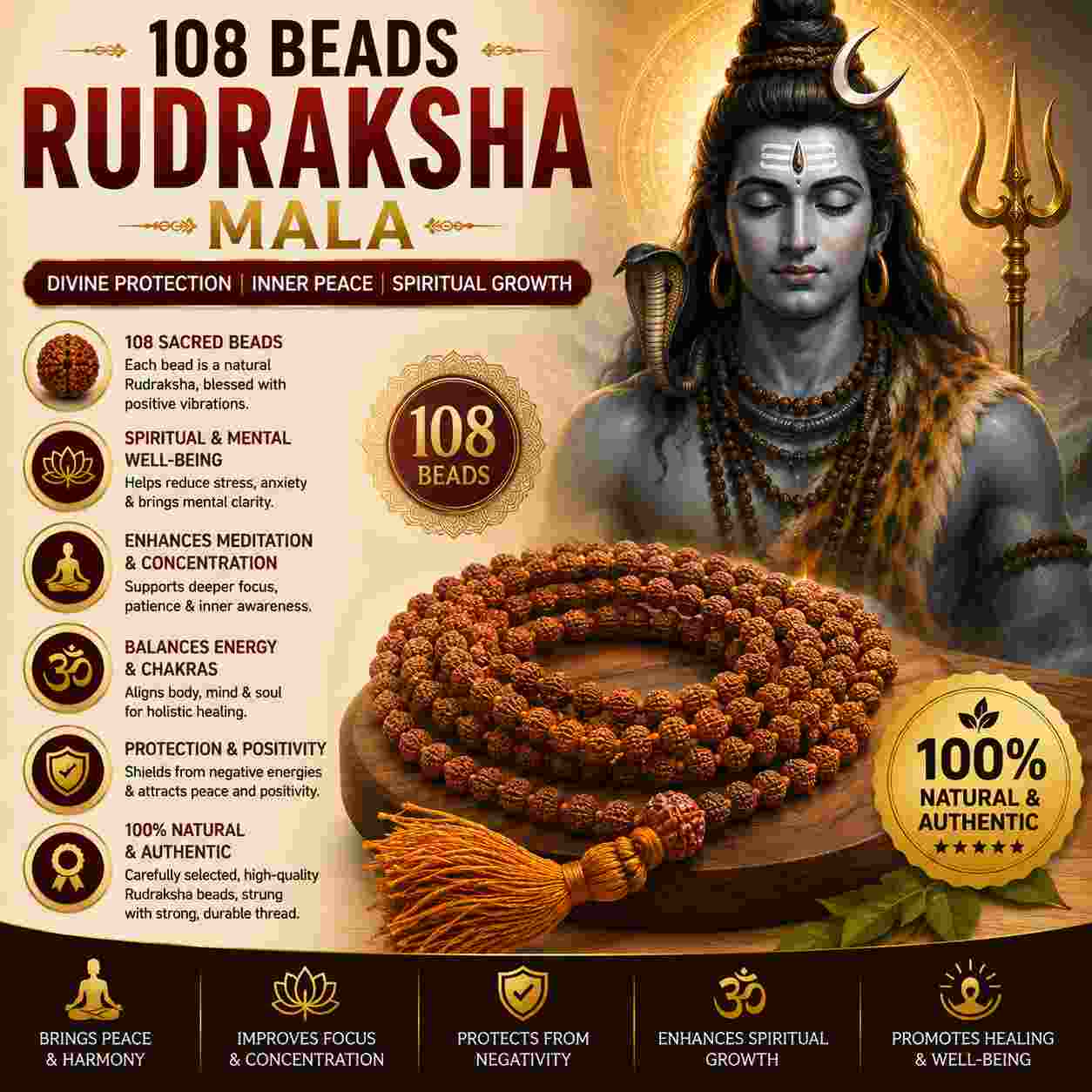 रुद्राक्ष माला (Rudraksha Mala) 1 रुद्राक्ष माला (Rudraksha Mala)