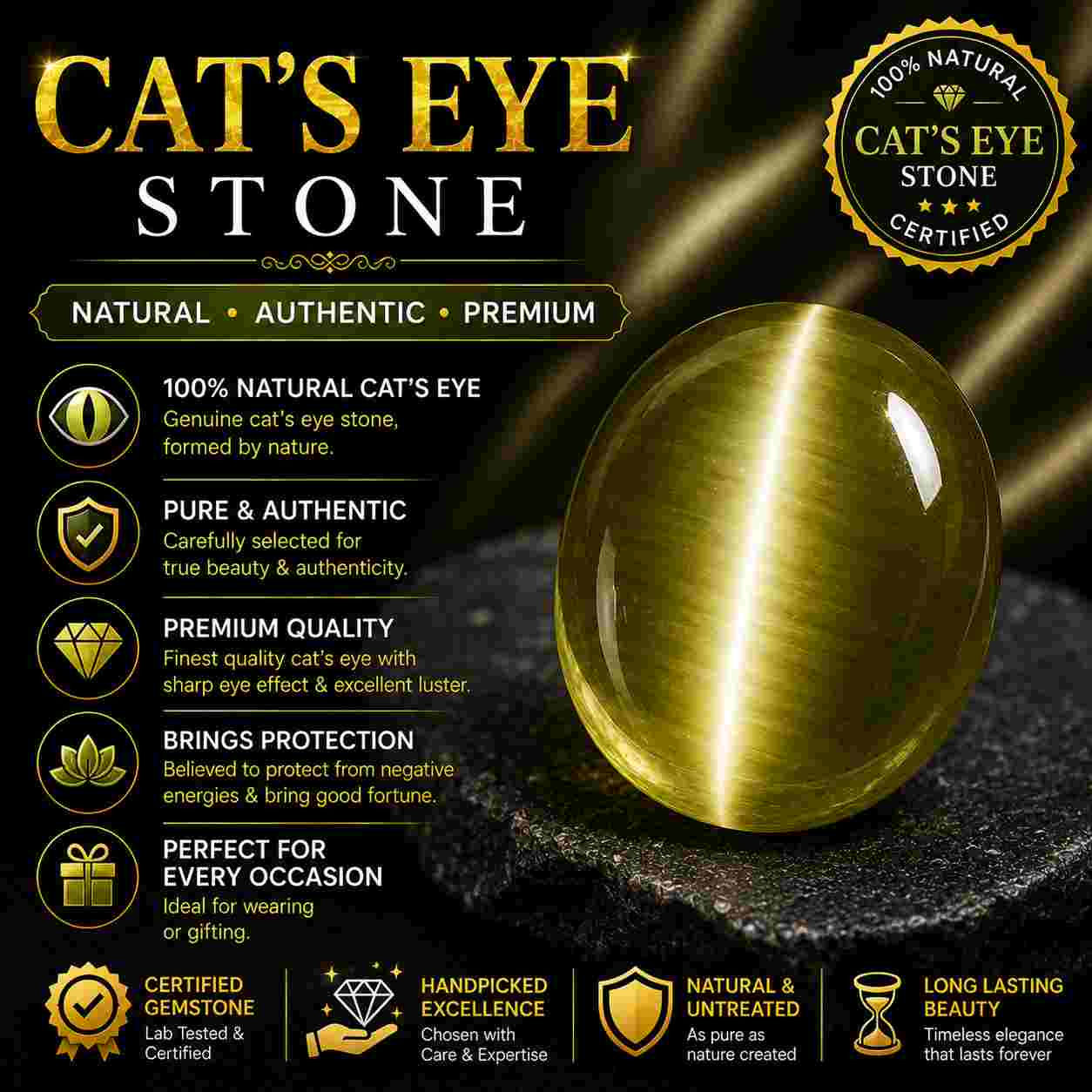 लहसुनिया (Cat's Eye Stone) 1 लहसुनिया (Cat's Eye Stone)
