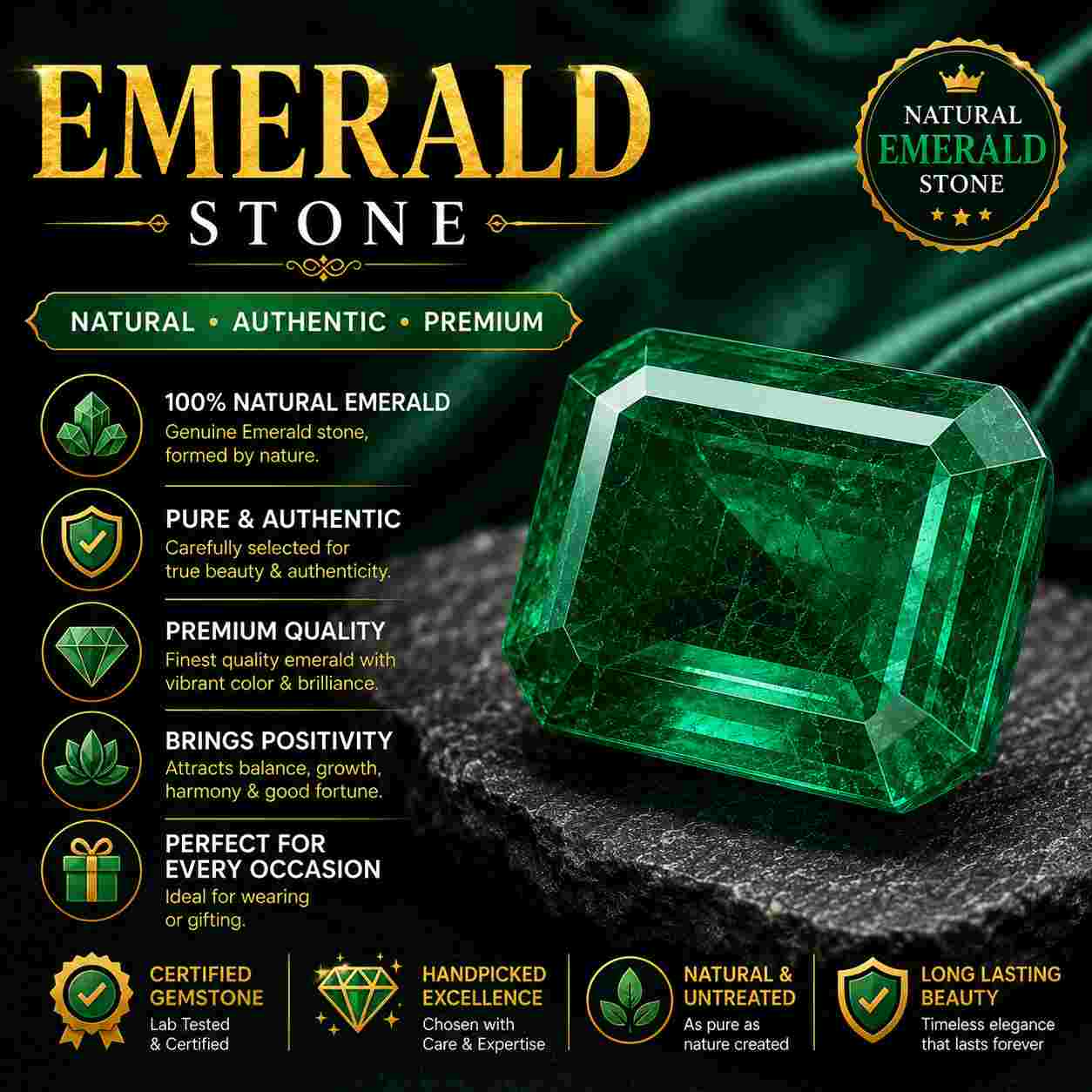 पन्ना रत्न (Emerald Stone) 1 पन्ना रत्न (Emerald Stone)